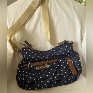 Lily Bloom navy & white polka dot purse